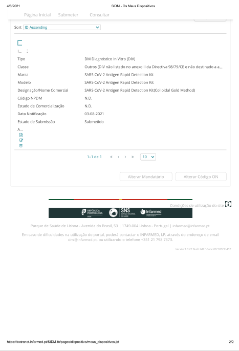 The new coronavirus (SARS-CoV-2) rapid antigen detection reagent (colloidal gold method) developed by Nanbaibo Biologics has been registered in theItalia “white list”